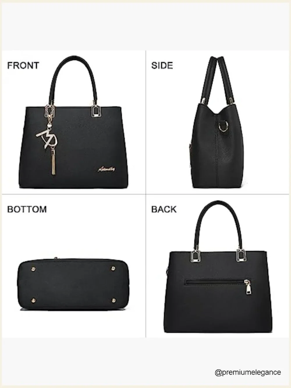 PU Leather Top Handle Satchel Tote Shoulder Crossbody Bag